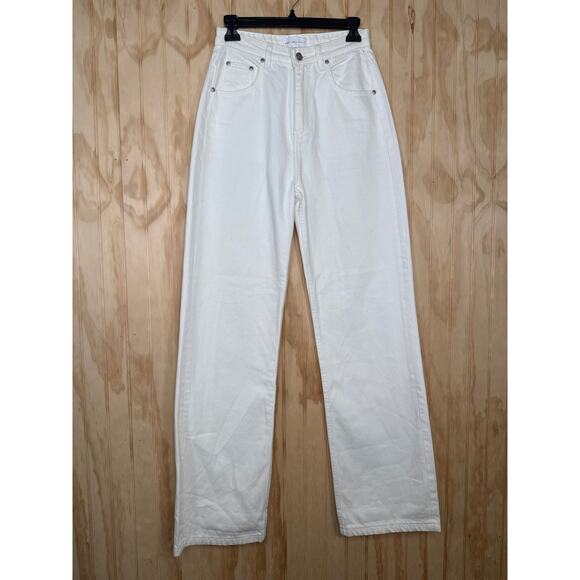 Grey Lab Los Angeles Off-White Wide Leg Jeans - Size 27 - Picture 1 of 5